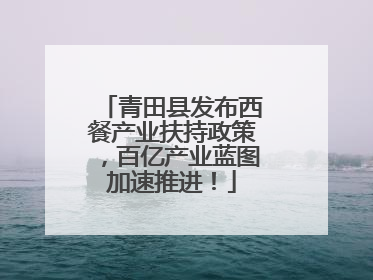 青田县发布西餐产业扶持政策，百亿产业蓝图加速推进！