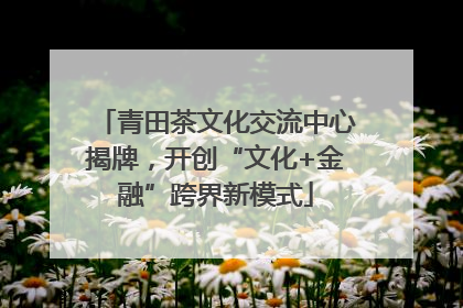 青田茶文化交流中心揭牌，开创“文化+金融”跨界新模式