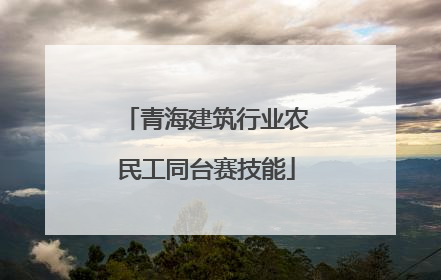 青海建筑行业农民工同台赛技能
