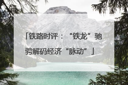 铁路时评：“铁龙”驰骋解码经济“脉动”