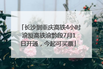 长沙到重庆高铁4小时 渝厦高铁渝黔段7月1日开通，今起可买票