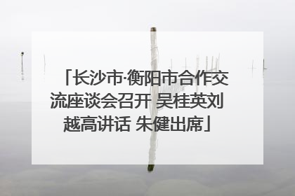 长沙市·衡阳市合作交流座谈会召开 吴桂英刘越高讲话 朱健出席