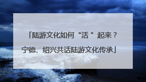 陆游文化如何“活 ”起来？宁德、绍兴共话陆游文化传承
