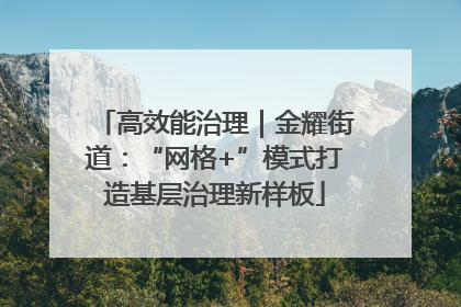 高效能治理｜金耀街道：“网格+”模式打造基层治理新样板