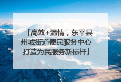 高效+温情，东平县州城街道便民服务中心打造为民服务新标杆
