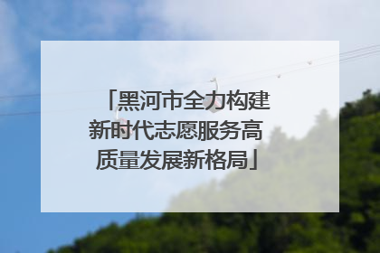 黑河市全力构建新时代志愿服务高质量发展新格局