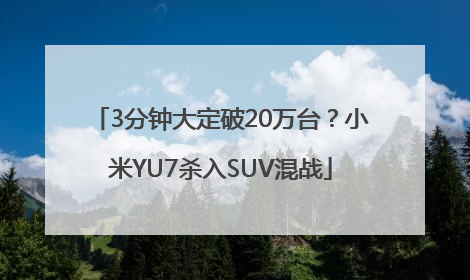 3分钟大定破20万台？小米YU7杀入SUV混战