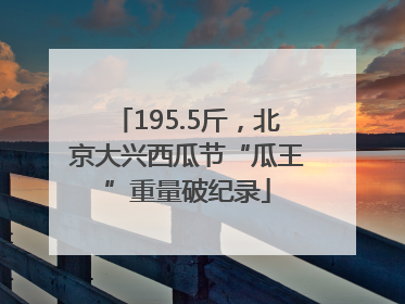 195.5斤，北京大兴西瓜节“瓜王”重量破纪录
