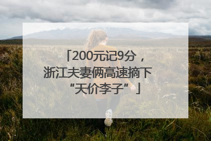 200元记9分，浙江夫妻俩高速摘下“天价李子”