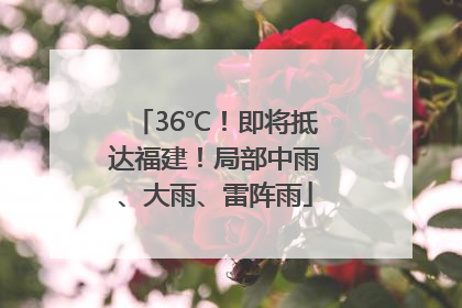 36℃！即将抵达福建！局部中雨、大雨、雷阵雨