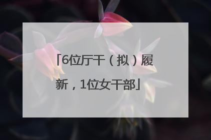 6位厅干（拟）履新，1位女干部