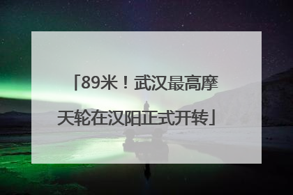 89米！武汉最高摩天轮在汉阳正式开转