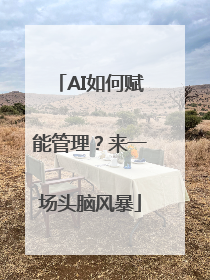 AI如何赋能管理？来一场头脑风暴