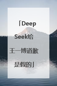 DeepSeek给王一博道歉是假的